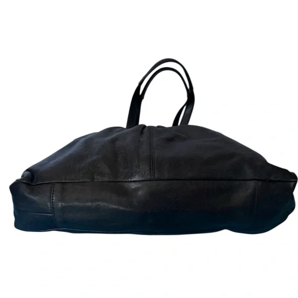 Coach Black Leather Tote with Gold Accents - Picture 5 of 6